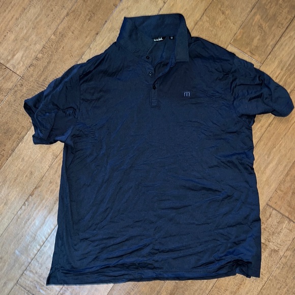 Travis Mathew polo, lightly striped navy - Picture 1 of 3